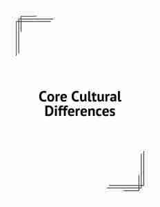 CoreCulturalDifferences
