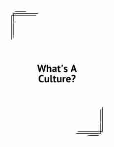 WhatsACulture
